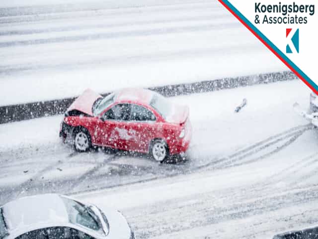 Car accident on snowy road