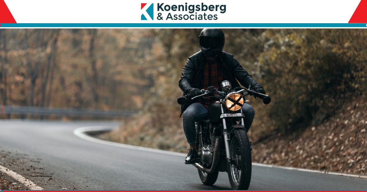 Motorcyclist riding on interstate