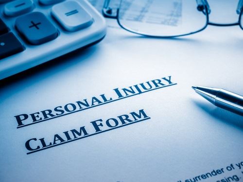 A legal document that reads "personal injury claim form"