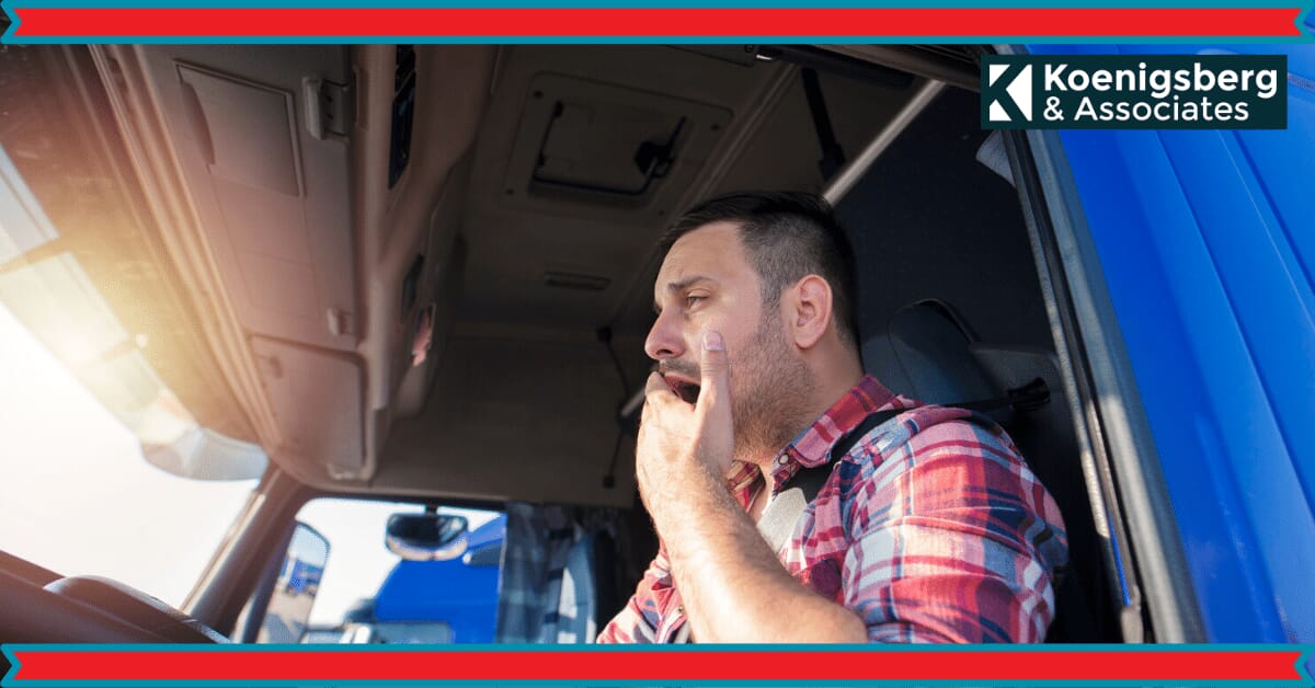 Truck driver yawning