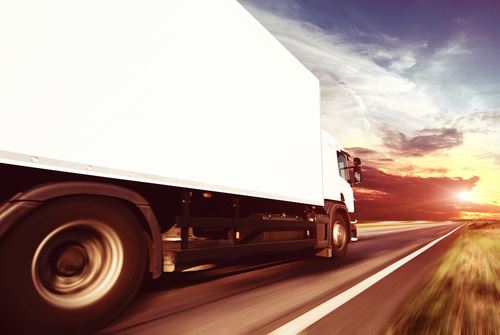 White semi truck on highway