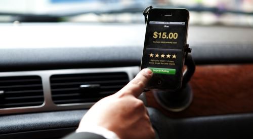 Ride share driving updating fare