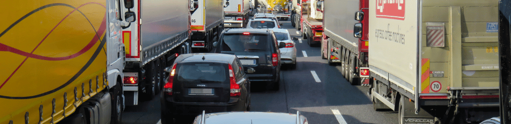 Cars on an interstate.